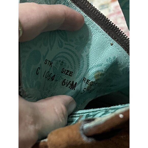 CORRAL Eudora Chocolate-Tan Lamb Abstract Short Top Boot Size 6.5 - Picture 13 of 14